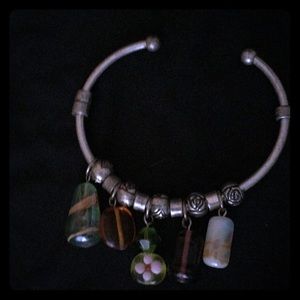 Silver beaded bangle bracelet Sale 3 for $20